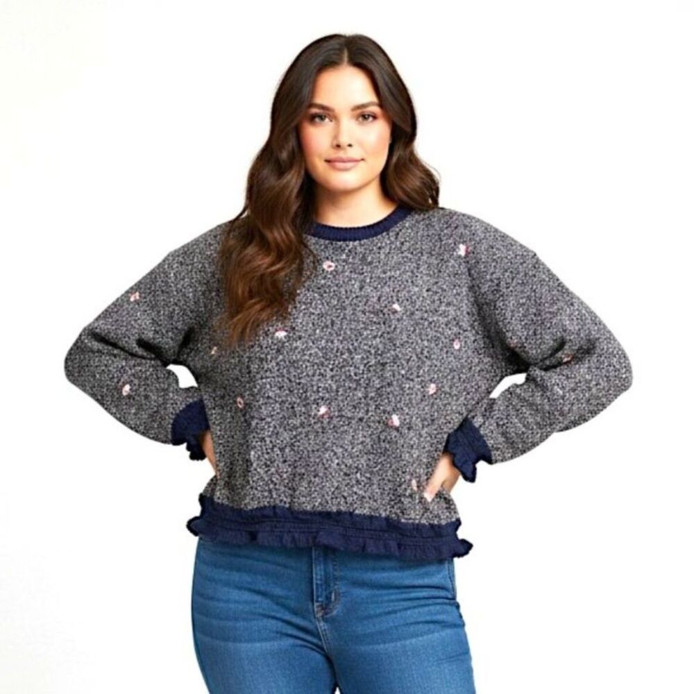 Current Air Dark Blue Marl Knit Pullover Sweater! New With Tags!